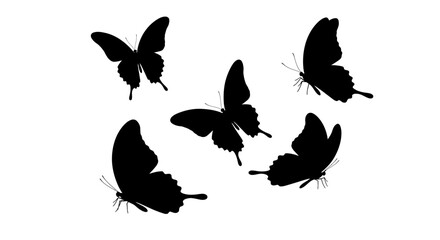 Poster - Elegant butterfly silhouettes gracefully floating, perfect for creating unique patterns