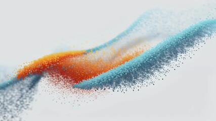 Poster - Colorful Abstract Wave Form with Dynamic Particles and Fluid Motion in Artistic Background Design