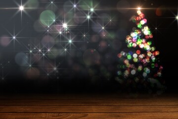 Poster - Shimmering light design over boards