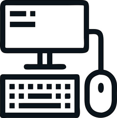 Poster - Home computer vector icon, ideal for apps, software, and web UI. monitor, keyboard, mouse

