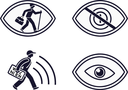 eye icon. show and hide symbol. incognito mode and watch icons for app, website ui. transparent png and vector illustration.clip art, concepts, cut out, eyeball, hiding, horizontal, icon set, ideas, 