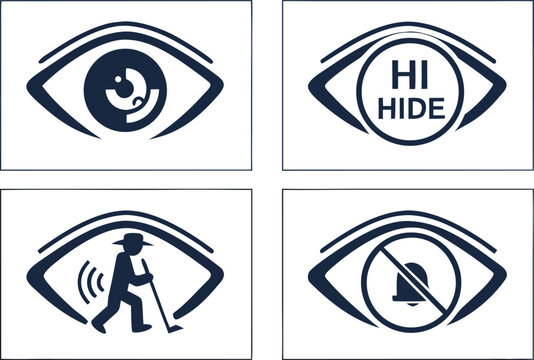 eye icon. show and hide symbol. incognito mode and watch icons for app, website ui. transparent png and vector illustration.clip art, concepts, cut out, eyeball, hiding, horizontal, icon set, ideas, 