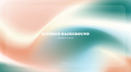 Fototapete - gradient mesh wave pink, white and green soft colorful background