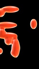 Poster - Animation Of Red Metaball Shapes Isolated On Black Background