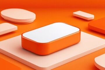 Poster - Modern design elements in vibrant orange and cream colors for creative projects and marketing materials