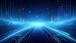 © Amber - bright blue tech background with digital lines and glowing particles