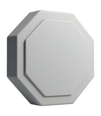 Poster - Clean octagonal button awaits interaction, simple design with sleek finish