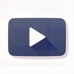 Poster - Play button logo in flat design with shadow effect on background  