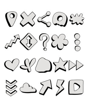Hand drawn speech bubbles, Hand-Drawn Doodle Icons Collection.