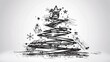 © ting - Charming Hand-Drawn Christmas Trees: Whimsical Sketches with Wobbly Trunks, Scraggly Branches, and Playful Ornaments – Where Crayon Strokes Meet Watercolor Blots, Creating Cozy, Unpolished Charm