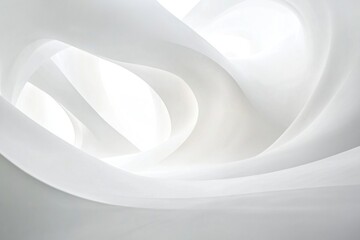 Poster - White and light grey background with soft lines and curves white aesthetic abstract.