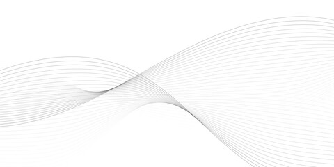 Poster - Thin wavy curve line vector background. Curve wave seamless pattern background. Black and grey wave curve lines motion vector background.