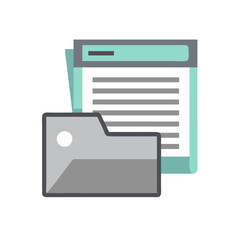 Poster - Icon research folder with document and notes in minimal style  
