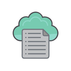 Poster - Cloud document icon with checklist for digital storage  