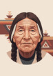 © Jazmi - Native American Elder Face with Tribal Background