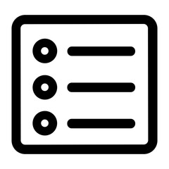 Fototapete - Simple Outline Rounded List Menu Option Interface Icon Element