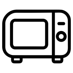 Poster - Outline Simple Microwave Oven Home Appliance Kitchen Utensil Icon