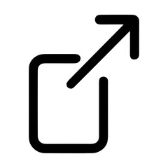 Poster - Simple Line Arrow Pointing Out of Square Sign Icon Element