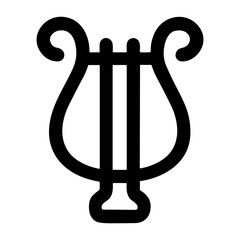 Poster - Minimalist Simple Line Drawing Lyre Musical Instrument Icon Symbol Graphic