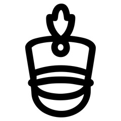Poster - Simple Line Art Drum Major Hat Outline Minimalist Style Icon Design