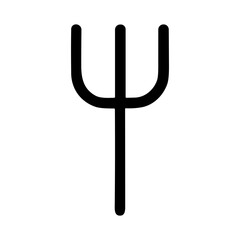 Poster - Simple Line Art Trident Poseidon Neptune Symbol Mythic Weapon Icon