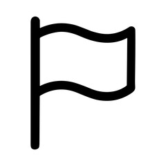 Poster - Simple Outline Style Waving Flag Symbol Sign Icon Illustration Design