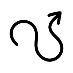 Poster - Handdrawn Winding Curly Arrow Sign Direction Element Icon Symbol