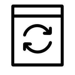 Fototapete - Outline Simple Document Refresh Arrow Symbol Shape Icon Element