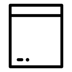 Poster - Simple Line Art Dishwasher Machine Appliance Kitchen Interior Icon
