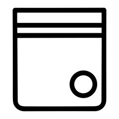 Poster - Simple Outline File Storage Box with Circle Detail Minimalist Icon