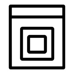 Poster - Line Art Simple Content Box With Square Shape Icon Element