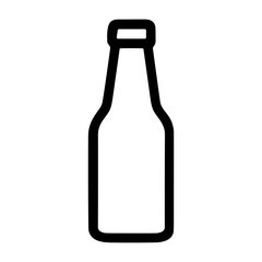 Poster - Minimalist Outline Empty Glass Bottle Beverage Container Alcohol Drink Icon
