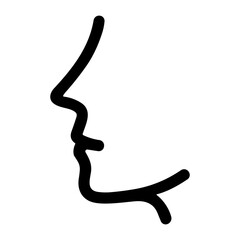 Poster - Simple Line Art Face Profile Minimalist Head Side View Illustration