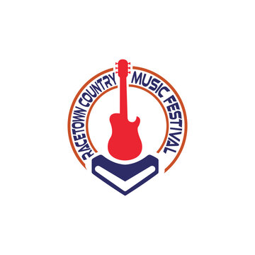 Guiter icon or logo in modern line style