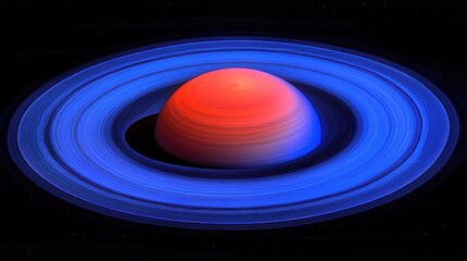 Wall Mural - Ringed planet, vibrant colors, deep space