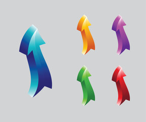 Wall Mural - 3d glossy arrows icon with modern realistic style