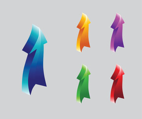 Wall Mural - colorful 3d arrows pointing upwards growth progress success