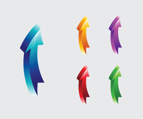 Wall Mural - 3d glossy arrows icon with modern realistic style