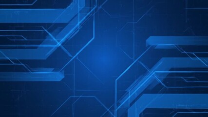 Blue tech background with glowing lines  geometric patterns Center is slightly brighter