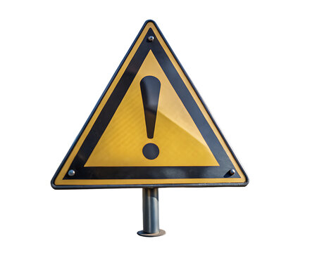 warning-triangle-icon--yellow-caution-warn isolated on white background, png, ai generated.