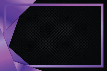 Wall Mural - glossy metallic purple gradient frame black background design