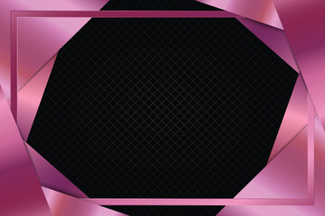 Wall Mural - glossy metallic rose pink gradient black background design