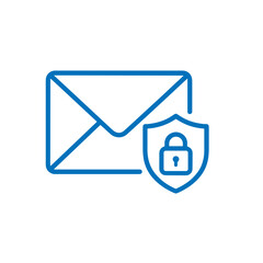 Fototapete - Email icon with padlock symbolizing security and privacy  