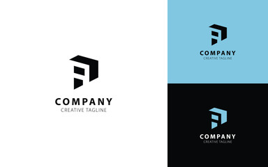 Poster - Monogram 3D logo with letter P in isometric top-left view for your business