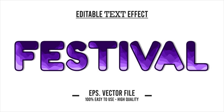 FESTIVAL editable text effect concept