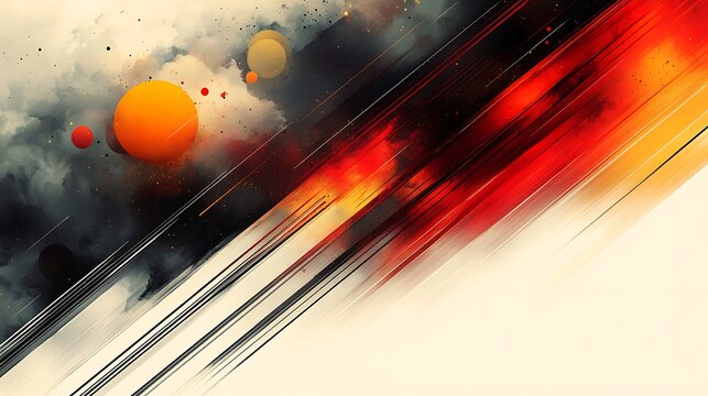 Abstract cosmic background with clouds, planets, and vibrant colors for modern design projects