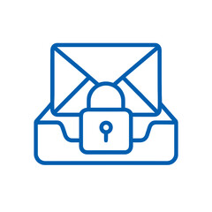 Fototapete - Icon Work and protection of locked envelope in minimalistic style  