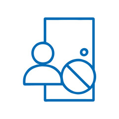 Fototapete - Access denied icon representing person near closed door  