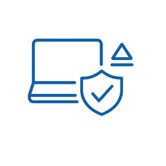 Fototapete - Laptop icon with shield symbolizing work and protection  