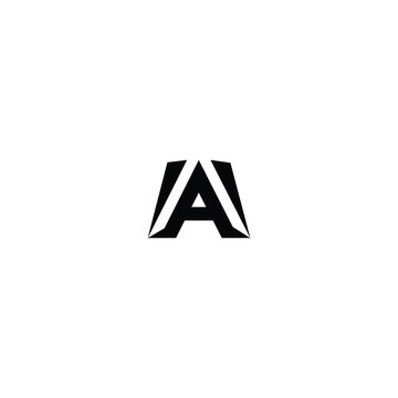 Stylized Black Letter A or AA or AW Logo on a White Background